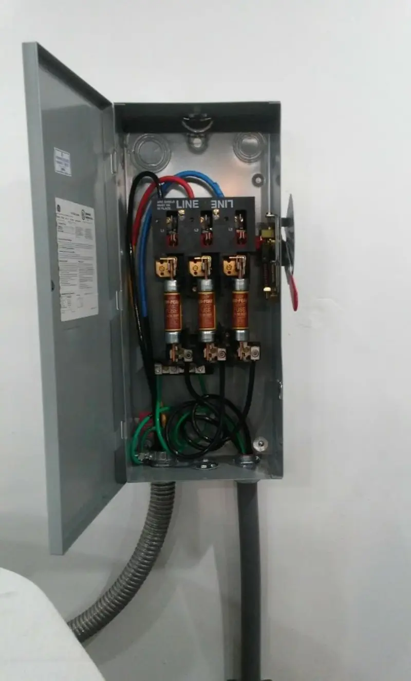 Three-phase disconnect switch installed for Electrical Wiring & Rewiring in Golf Manor